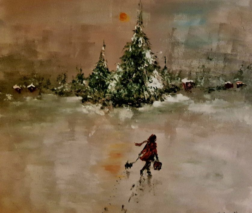 ArteDiAlina.com painting: My daughter's return from Maastricht